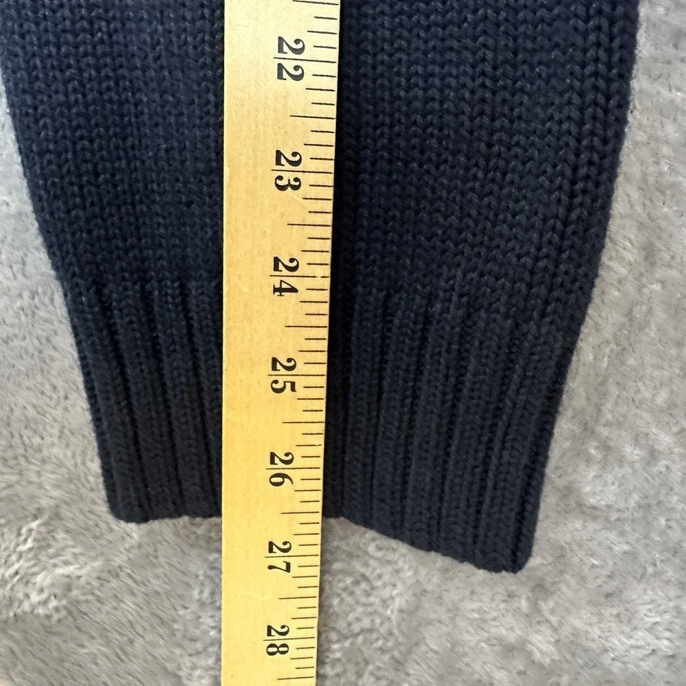 Chaps Pullover Sweater Men's Size‎ XL Black Blue 1/4 Zip 100% Cotton Preppy Y2K